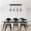 Globo LOREY Lampadario a sospensione Legno scuro, Nero, 4-Luci