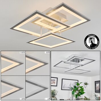 Marcus Plafoniera LED Argento, 1-Luce