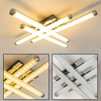 ISKUT Plafoniera LED Cromo, 4-Luci