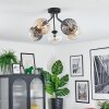 Koyoto Plafoniera, Lampada a sfera 52 cm Ambrato, Chiaro, Grigio fumo, 5-Luci