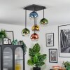 Koyoto Plafoniera, Lampada a sfera Blu, Oro, Verde, Chiaro, Ramato, 5-Luci