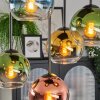 Koyoto Plafoniera, Lampada a sfera Blu, Oro, Verde, Chiaro, Ramato, 5-Luci