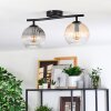 Koyoto Plafoniera, Lampada a sfera Ambrato, Chiaro, Grigio fumo, 2-Luci
