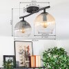 Koyoto Plafoniera, Lampada a sfera Ambrato, Chiaro, Grigio fumo, 2-Luci