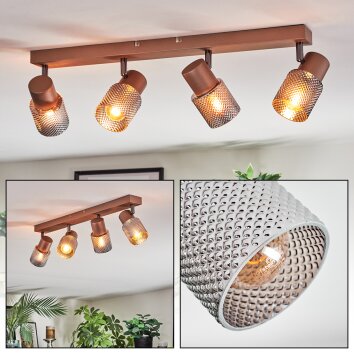 Nelar Plafoniera, Faretto da soffitto Bronzo, Cromo, 4-Luci