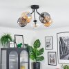 Koyoto Plafoniera, Lampada a sfera 52 cm Ambrato, Chiaro, Grigio fumo, 5-Luci