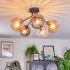 Koyoto Plafoniera, Lampada a sfera 52 cm Ambrato, Chiaro, Grigio fumo, 5-Luci