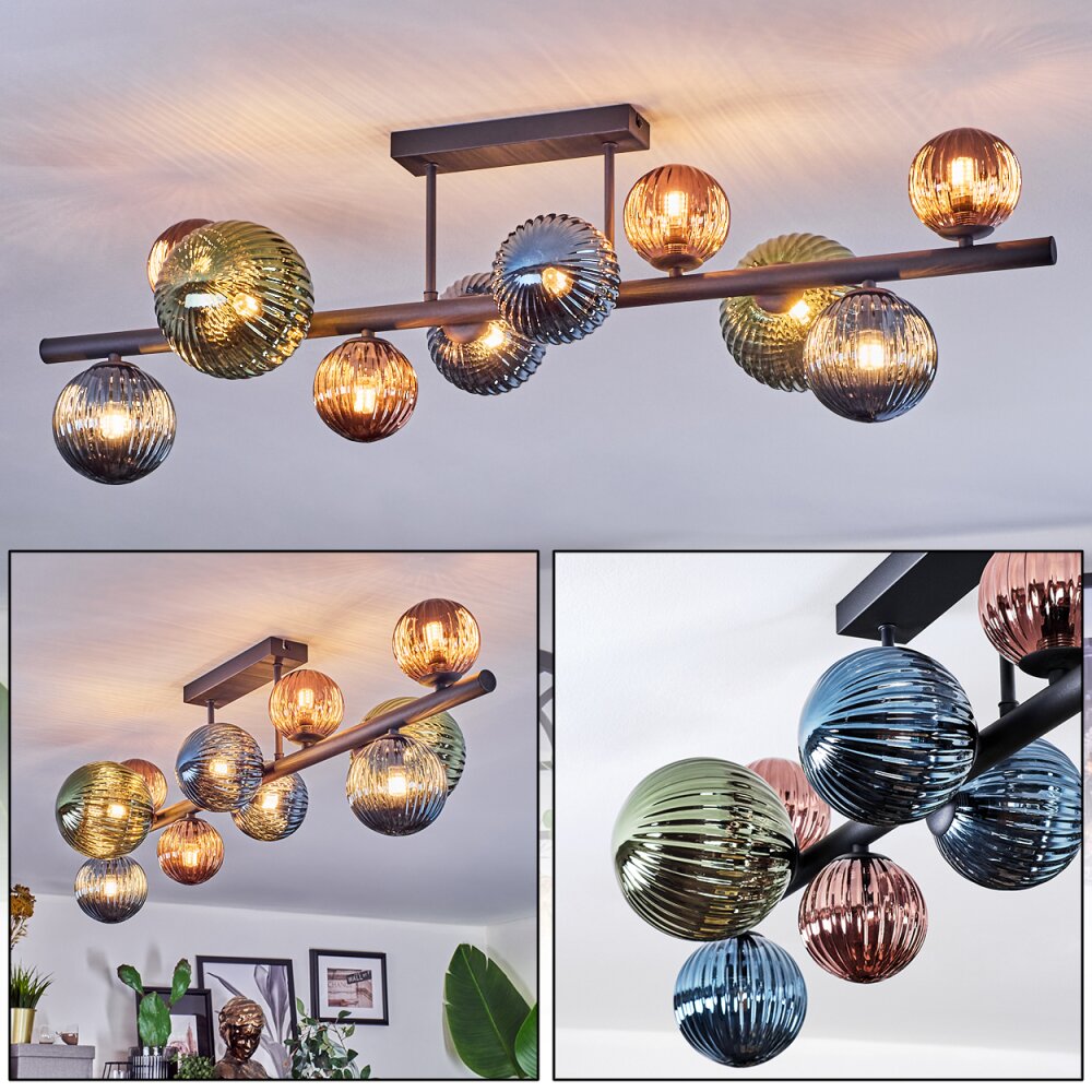 Chehalis Plafoniera, Lampada a sfera Blu, Verde, Ramato, 10-Luci main product photo