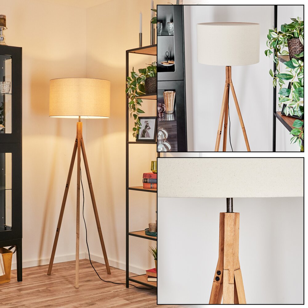 Flemming Lampada da terra Écru, Nichel opaco, 1-Luce main product photo