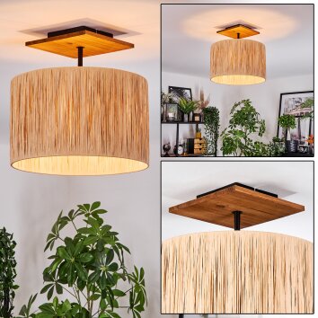 Granja Plafoniera Écru, Nero, 1-Luce