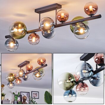 Chehalis Plafoniera, Lampada a sfera Blu, Verde, Chiaro, Ramato, 10-Luci