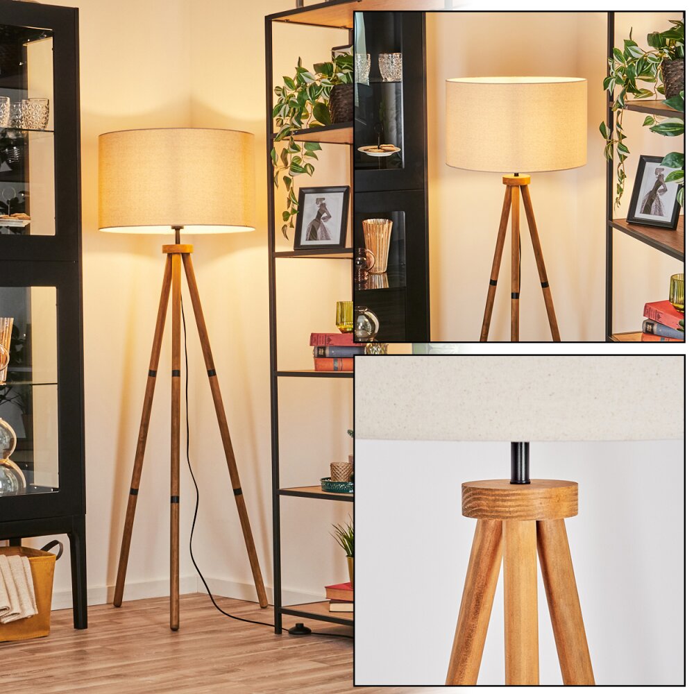 Flemming Lampada da terra Legno scuro, Nero, 1-Luce main product photo