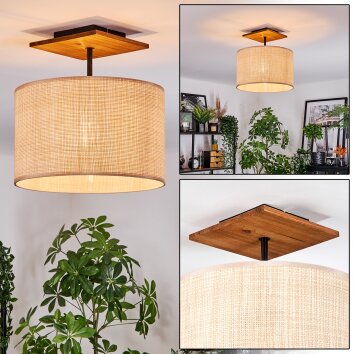 Sabadim Plafoniera Écru, Nero, 1-Luce