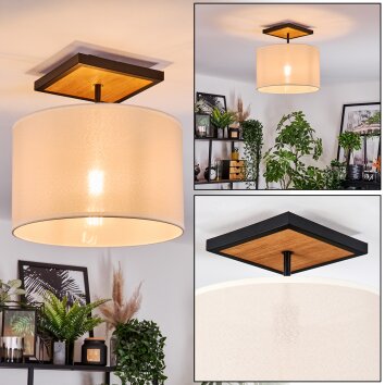 Bassagoda Plafoniera Écru, Nero, 1-Luce