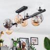 Chehalis Plafoniera, Lampada a sfera Ambrato, Chiaro, Grigio fumo, 10-Luci