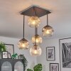 Ripoll Plafoniera, Lampada a sfera Ambrato, Chiaro, Grigio fumo, 5-Luci