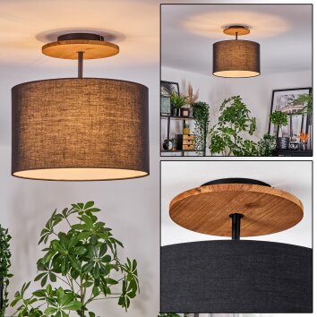 Bassagoda Plafoniera Écru, Nero, 1-Luce