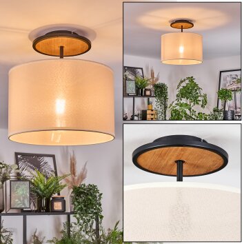 Bassagoda Plafoniera Écru, Nero, 1-Luce