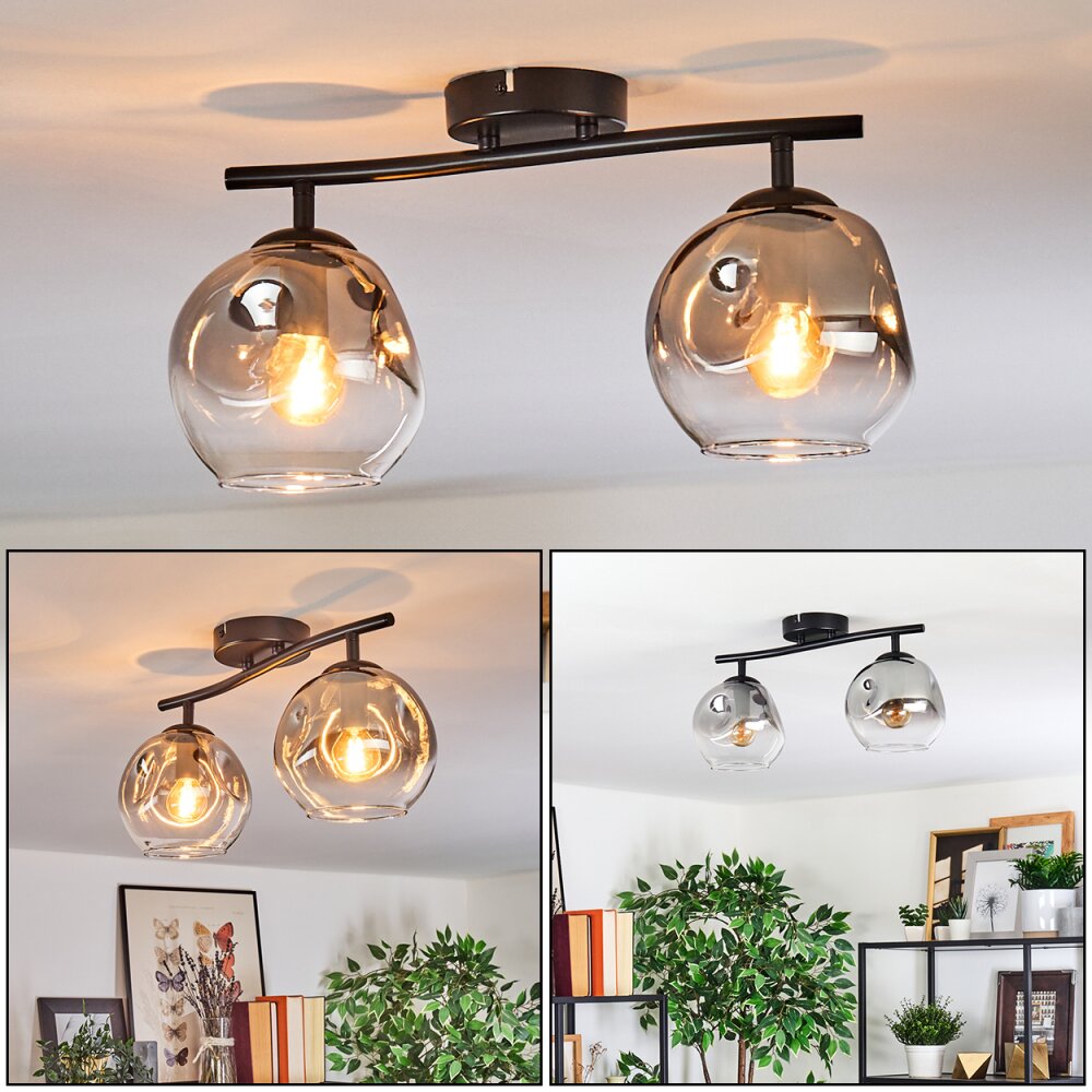 Ripoll Plafoniera, Lampada a sfera Chiaro, Grigio fumo, 2-Luci main product photo