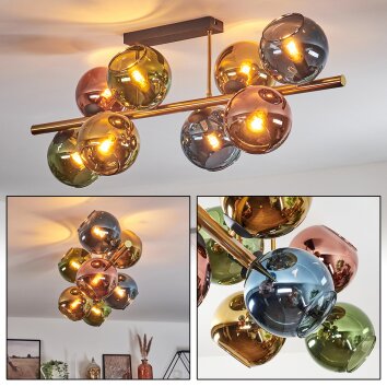 Koyoto Plafoniera, Lampada a sfera 85 cm Oro, Nero, 8-Luci
