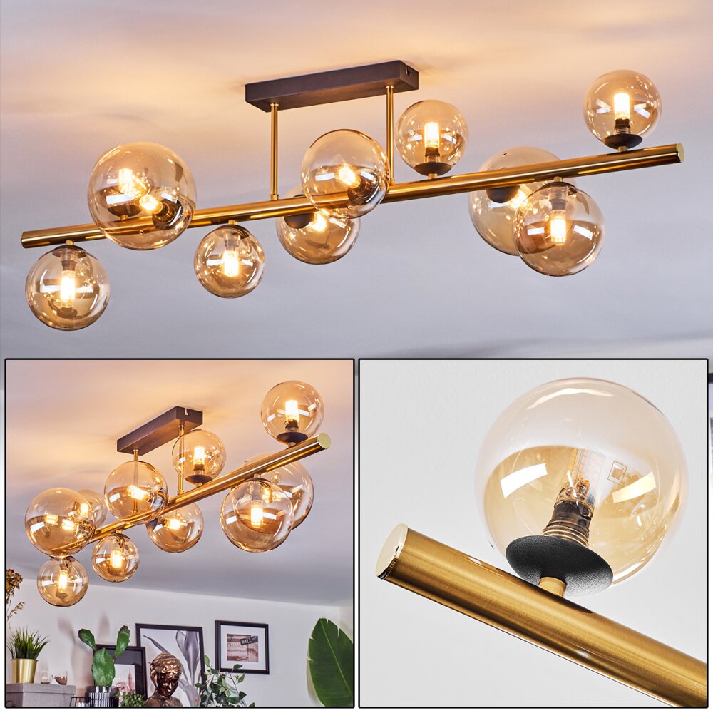 Chehalis Plafoniera, Lampada a sfera Oro, Nero, 10-Luci main product photo
