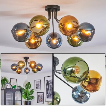 Koyoto Plafoniera, Lampada a sfera 82 cm Blu, Oro, Verde, 7-Luci