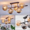 Chehalis Plafoniera, Lampada a sfera Ambrato, Grigio fumo, 5-Luci