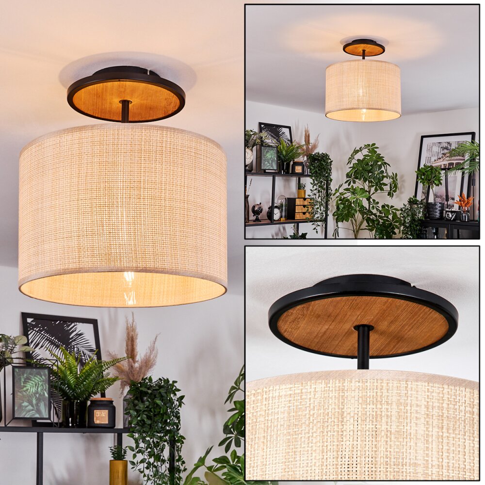 Sabadim Plafoniera Écru, Nero, 1-Luce main product photo