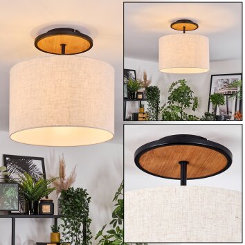 Bassagoda Plafoniera Écru, Nero, 1-Luce