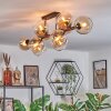 Koyoto Plafoniera, Lampada a sfera Ambrato, Chiaro, 10-Luci