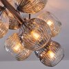 Ripoll Plafoniera, Lampada a sfera Ambrato, Chiaro, Grigio fumo, 10-Luci