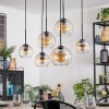 Koyoto Lampadario a sospensione, Lampada a sfera, Lampada a sospensione Ambrato, Chiaro, 6-Luci