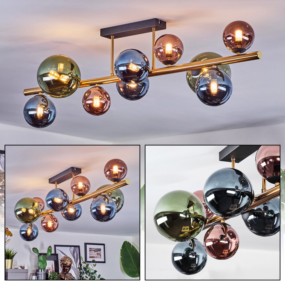 Chehalis Plafoniera, Lampada a sfera Oro, Nero, 10-Luci main product photo