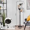 Koyoto Lampada da terra 40 cm Ambrato, Chiaro, Grigio fumo, 6-Luci