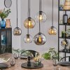 Koyoto Lampadario a sospensione, Lampada a sfera, Lampada a sospensione Ambrato, Cromo, Chiaro, Grigio fumo, 6-Luci