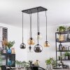 Koyoto Lampadario a sospensione, Lampada a sfera, Lampada a sospensione Ambrato, Cromo, Chiaro, Grigio fumo, 6-Luci