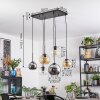 Koyoto Lampadario a sospensione, Lampada a sfera, Lampada a sospensione Ambrato, Cromo, Chiaro, Grigio fumo, 6-Luci