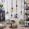 Koyoto Lampadario a sospensione, Lampada a sfera, Lampada a sospensione Ambrato, Chiaro, Grigio fumo, 6-Luci