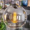 Koyoto Lampadario a sospensione, Lampada a sfera, Lampada a sospensione Chiaro, Grigio fumo, 6-Luci