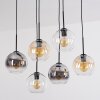 Koyoto Lampadario a sospensione, Lampada a sfera, Lampada a sospensione Ambrato, Chiaro, Grigio fumo, 6-Luci