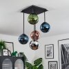 Gastor Plafoniera, Lampada a sfera Blu, Cromo, Verde, Ramato, Grigio fumo, 5-Luci