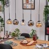 Koyoto Lampadario a sospensione, Lampada a sfera, Lampada a sospensione Écru, Nero, 5-Luci