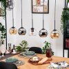 Koyoto Lampadario a sospensione, Lampada a sfera, Lampada a sospensione Écru, Nero, 5-Luci