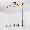 Koyoto Lampadario a sospensione, Lampada a sfera, Lampada a sospensione Écru, Nero, 5-Luci