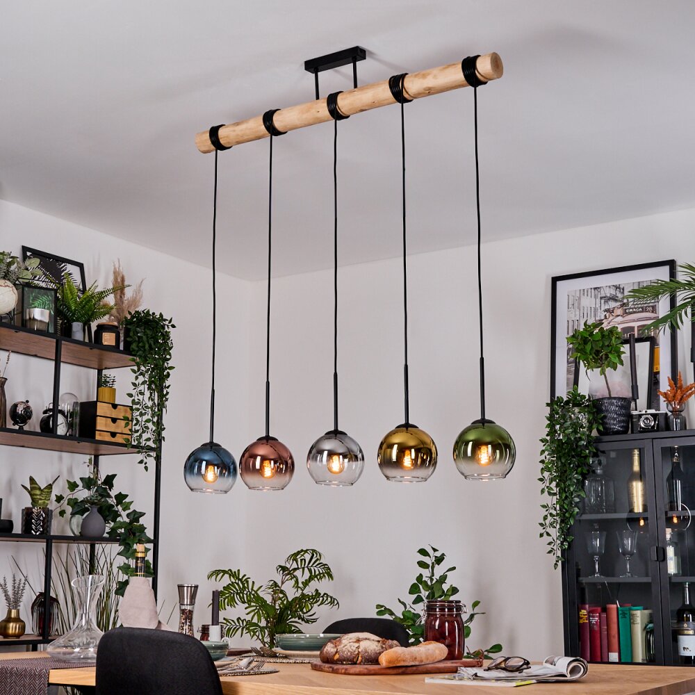 Koyoto Lampadario a sospensione, Lampada a sfera, Lampada a sospensione Écru, Nero, 5-Luci main product photo