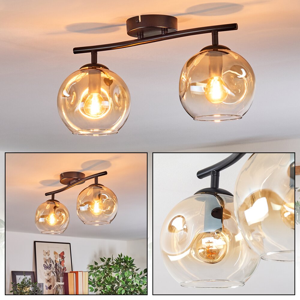 Ripoll Plafoniera, Lampada a sfera Ambrato, Chiaro, 2-Luci main product photo
