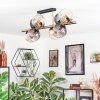 Koyoto Plafoniera, Lampada a sfera Oro, Nero, 8-Luci