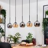 Koyoto Lampadario a sospensione, Lampada a sfera, Lampada a sospensione Écru, Nero, 5-Luci