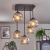 Ripoll Plafoniera, Lampada a sfera Cromo, Chiaro, Grigio fumo, 5-Luci
