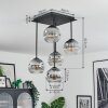 Ripoll Plafoniera, Lampada a sfera Cromo, Chiaro, Grigio fumo, 5-Luci